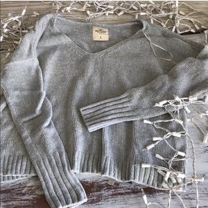 Light grey v neck sweater